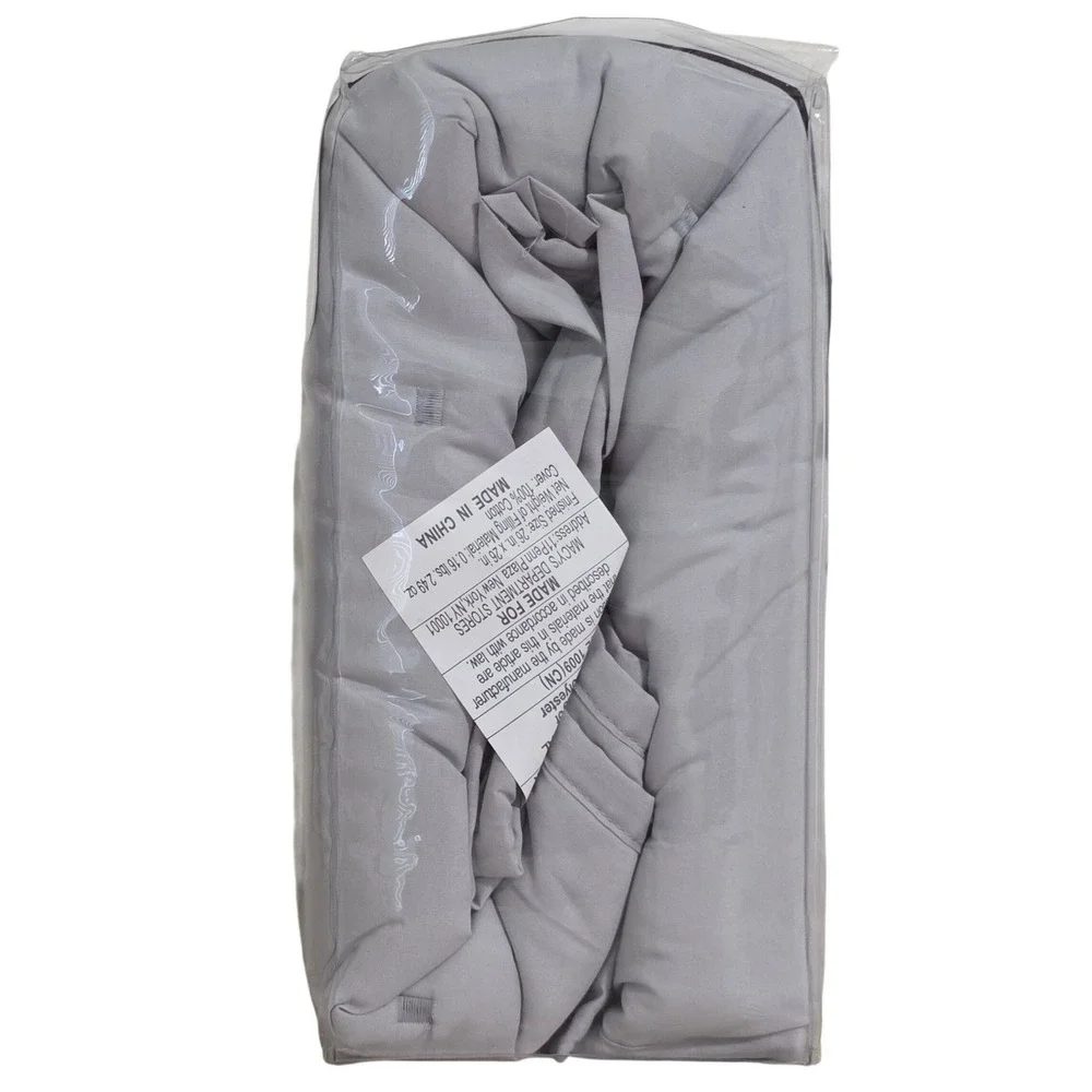 Sky Tufted Euro Pillow Shams Set of 2 Gray 100% Cotton 26x26 New